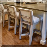 F13. 3 Vanguard Furniture Thom Filicia upholstered bar stools. 26”h 